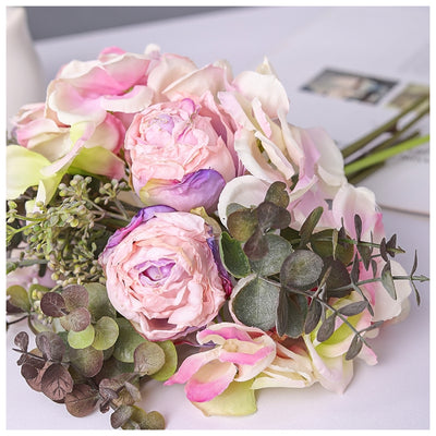 Flowers (Artificial) - Hydrangea & Roses Pink