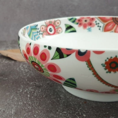Salad bowl - Ceramic - Floral Printed