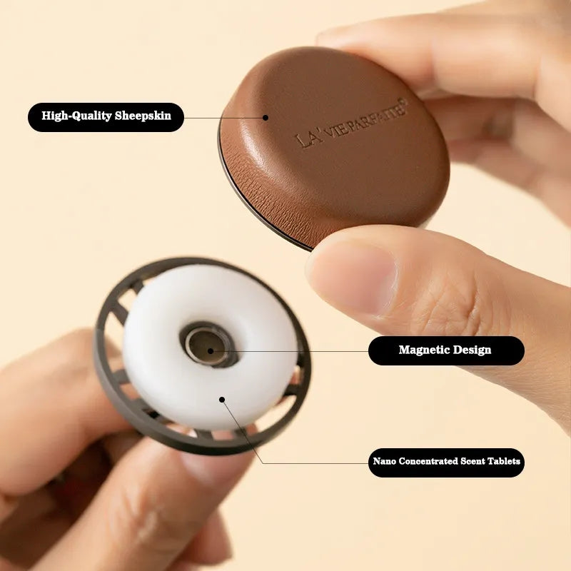 Aroma - Leather Universal Car Vent Clip -  Fragrance with Essential Oil