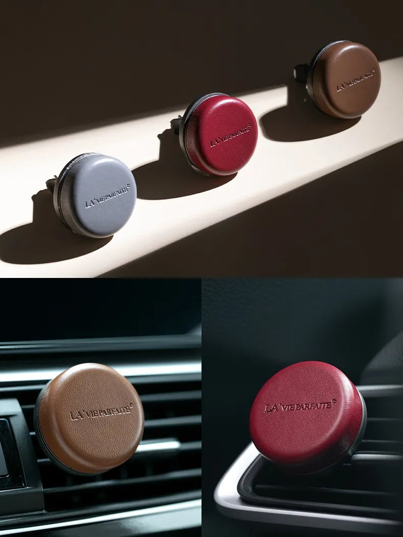 Aroma - Leather Universal Car Vent Clip -  Fragrance with Essential Oil