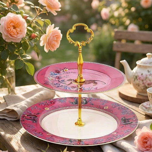 Ceramic - Jungle Tiger Gift Set - Cake Stand 2 Tier