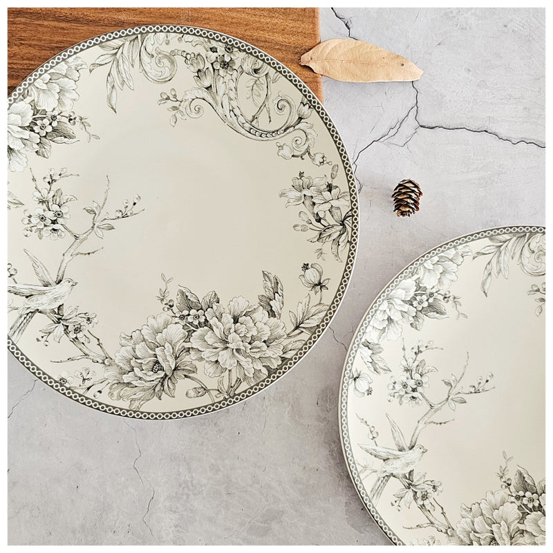 Ceramic - Starter Platter with Bowl Set of 4 - Vintage Summer