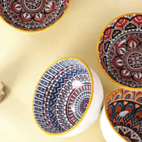 Ceramic - 2 Bowls - Gift Set with Chopsticks - Bohemia Malaga