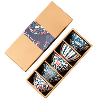 Ceramic - 5 Bowls - Gift Set - Cherry Blossom