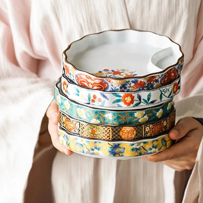 Ceramic - Dim sum, Sushi, Small Bites Starter/Serving/Chip & Dip Dish - Round Medium
