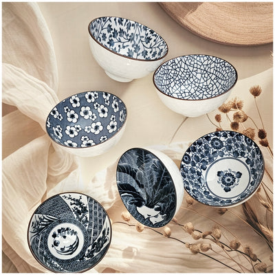 Ceramic - 6 Bowls - Gift Set - Ele