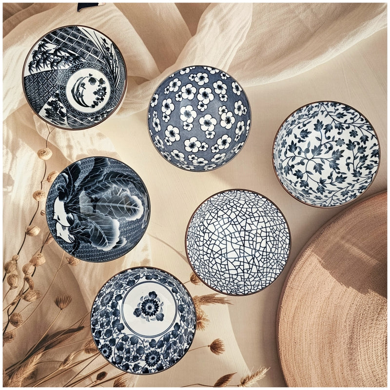 Ceramic - 6 Bowls - Gift Set - Ele