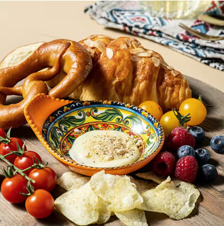 Ceramic - Single Serve Dish - Oval Handle Set of 4 - Moroccan