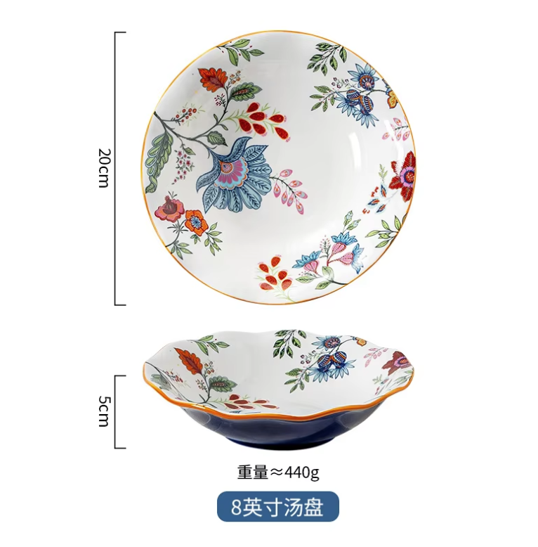 Ceramic - 8 Inch - Round Deep Plate - Oxford White