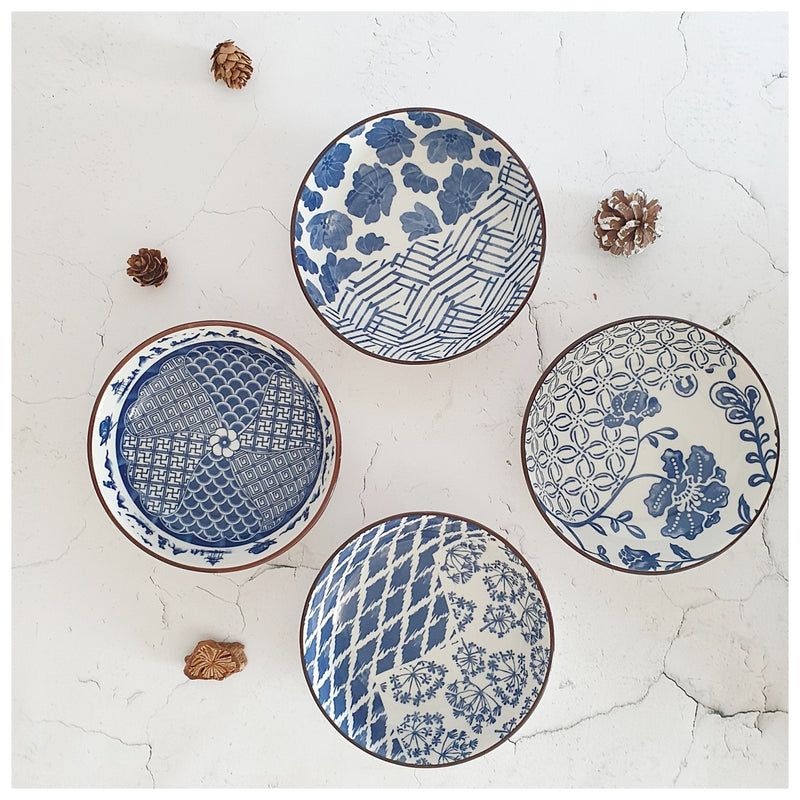 Ceramic - Deep Plate - Medium - Box Set of 4 - Imperial Blue Collection
