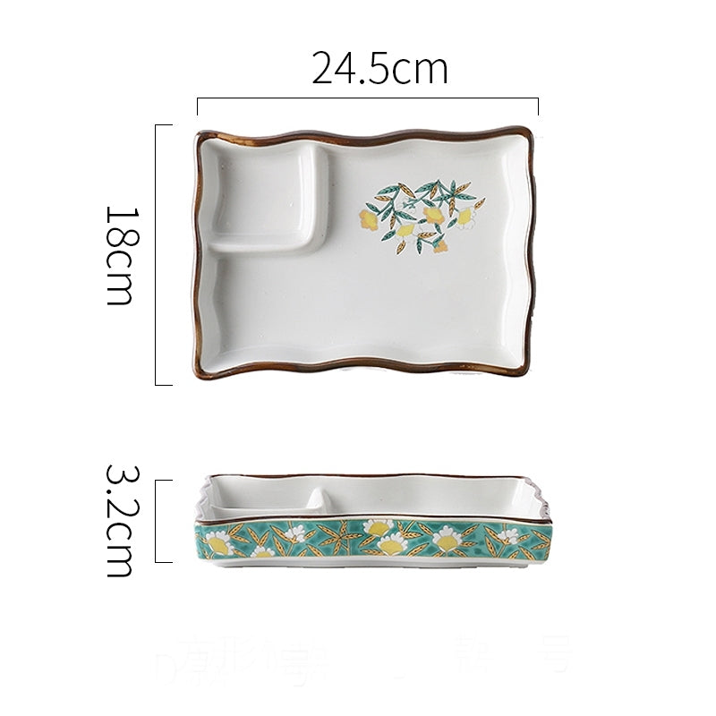 Ceramic - Dip Dish Starter/Serving Plate - Rectangle - Jade Emperor