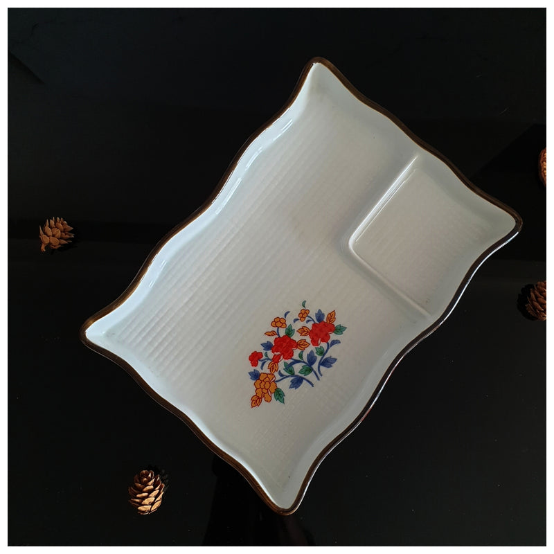 Ceramic - Dip Dish Starter/Serving Plate - Rectangle - Oriental Red