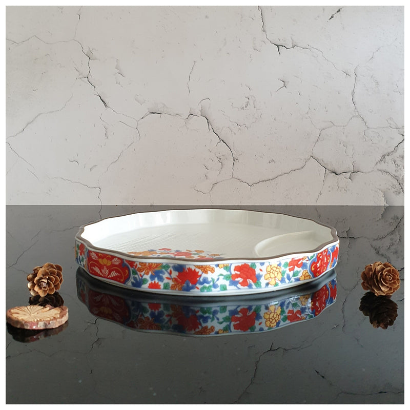 Ceramic - Dip Dish Starter/Serving Plate - Round Large - Oriental Red