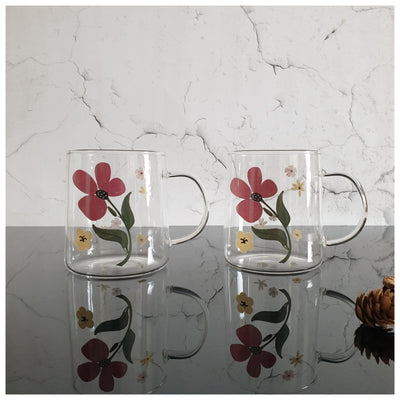 Ceramic - Spring Collection - Plate & 2 Mugs Set - Mauve
