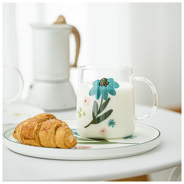 Ceramic - Spring Collection - Plate & 2 Mugs Set - Aqua