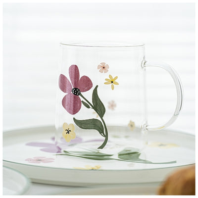 Ceramic - Spring Collection - Plate & 2 Mugs Set - Mauve