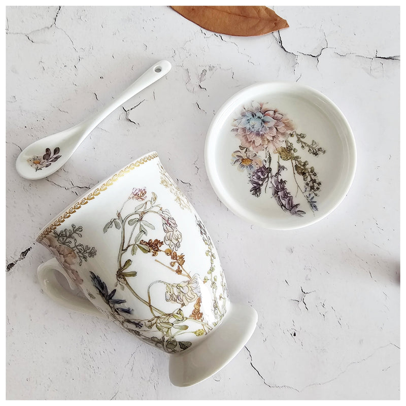 Ceramic - Tea Cup Set - English Garden Mauve