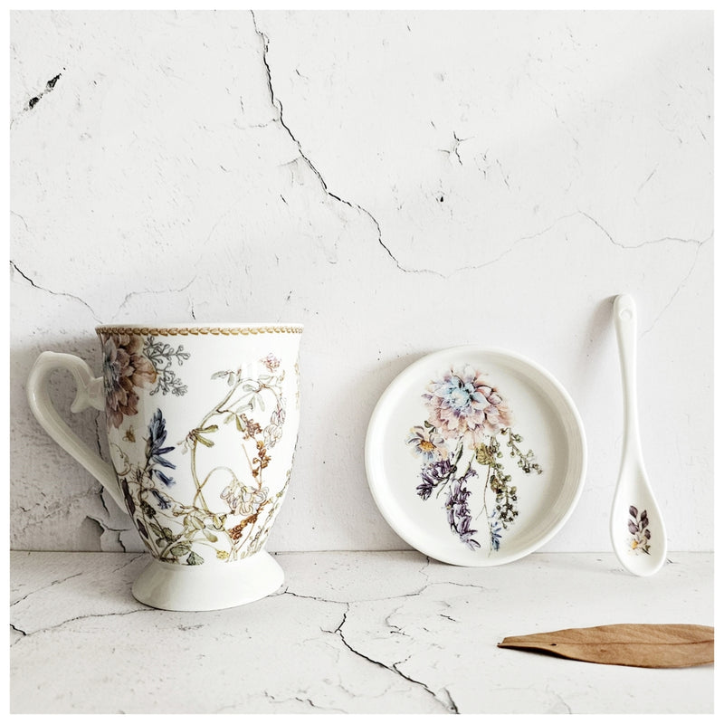Ceramic - Tea Cup Set - English Garden Mauve