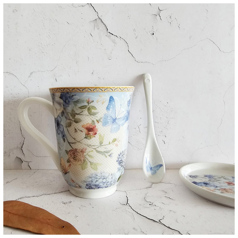 Ceramic - Tea Cup Set - English Garden Blue