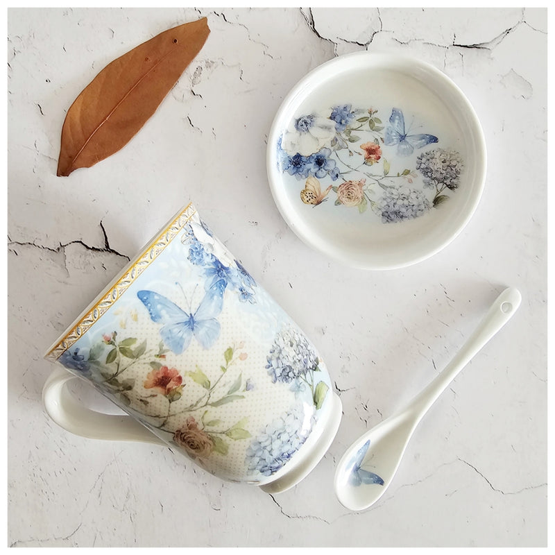 Ceramic - Tea Cup Set - English Garden Blue