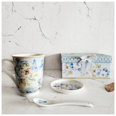 Ceramic - Tea Cup Set - English Garden Blue