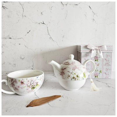 Ceramic - Tea Pot Set - English Garden Pink