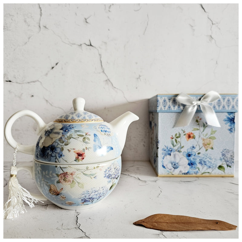 Ceramic - Tea Pot Set - English Garden Blue