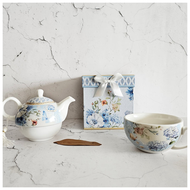 Ceramic - Tea Pot Set - English Garden Blue