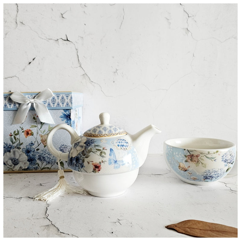 Ceramic - Tea Pot Set - English Garden Blue