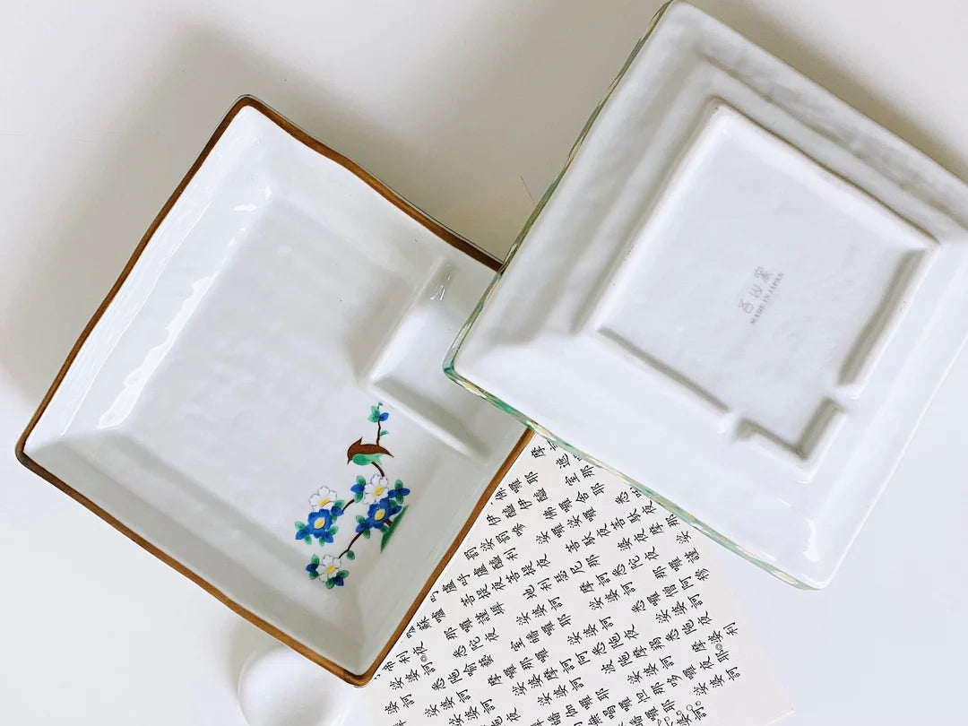 Ceramic - Chip &amp; Dip Dish - Square - White