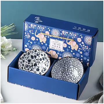 Ceramic - 2 Bowls - Gift Set - Ele