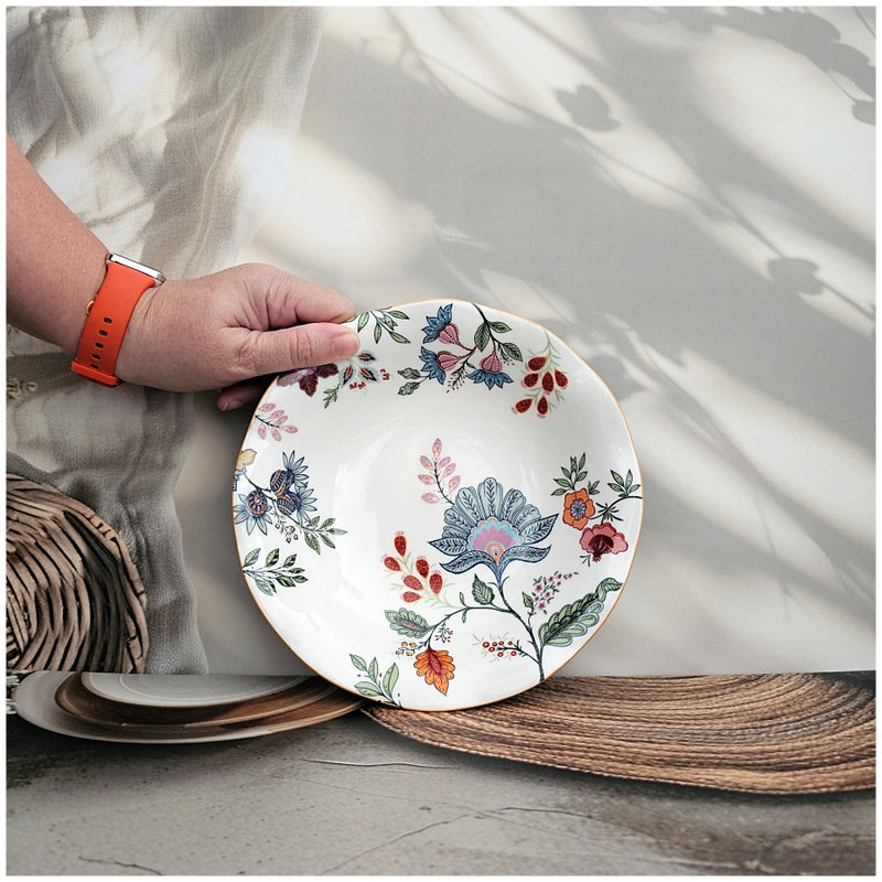 Ceramic - 8 Inch - Round Deep Plate - Oxford White
