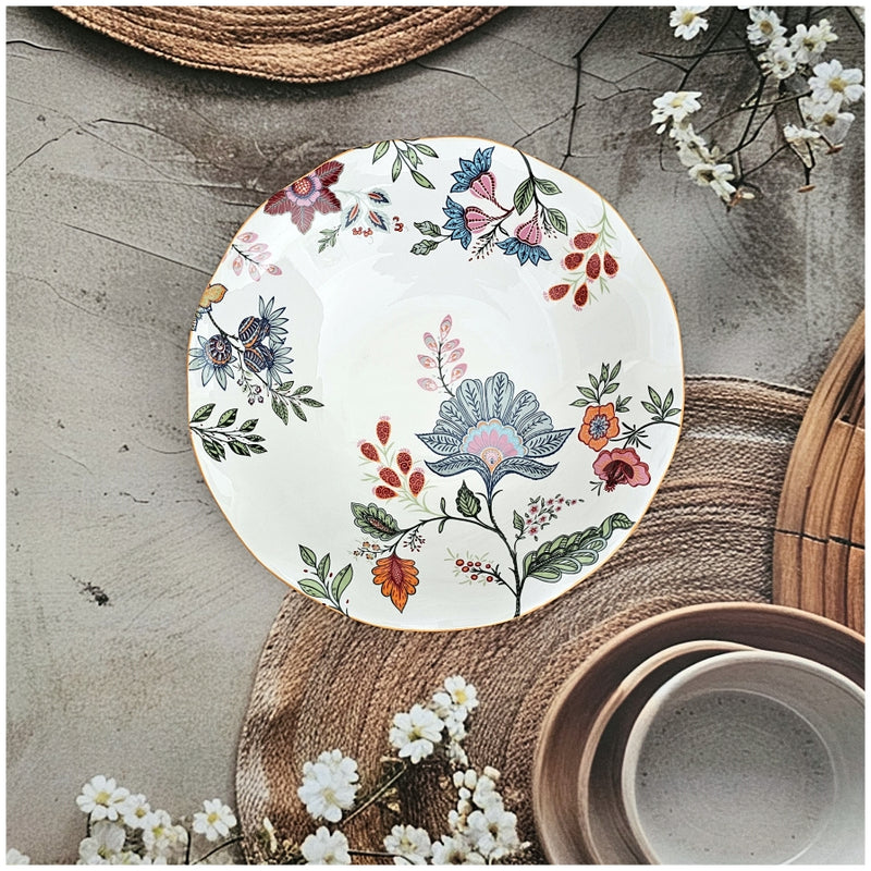 Ceramic - 8 Inch - Round Deep Plate - Oxford White