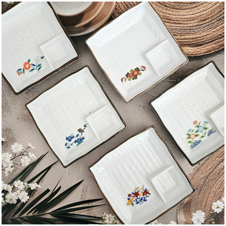 Ceramic - Chip &amp; Dip Dish - Square - White