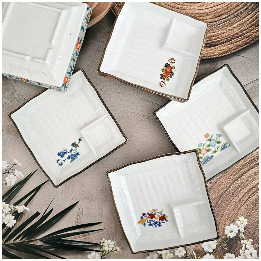 Ceramic - Chip &amp; Dip Dish - Square - White