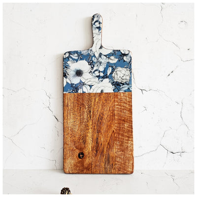 Cheese Board & Knife Set - Blue Hibiscus
