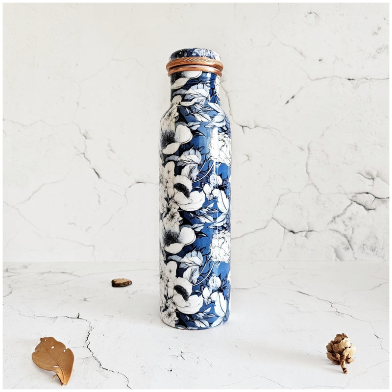 Copper Bottle 950 ml - Blue Hibiscus