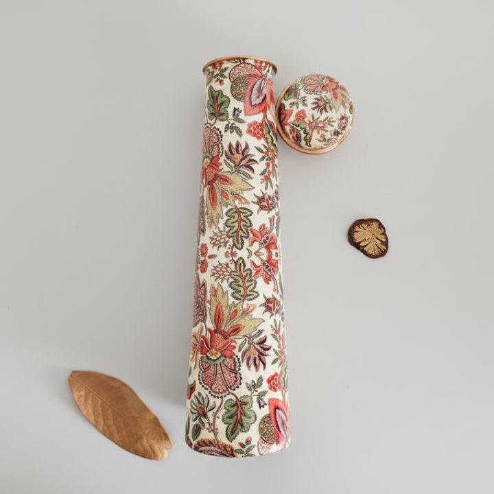 Slim Copper Bottle, 750 ML, Kalamkari