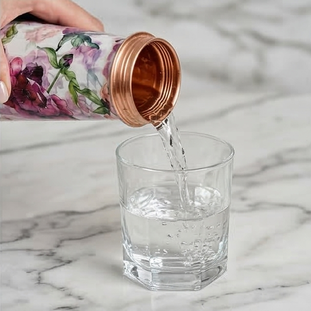 Slim Copper Bottle, 750 ML, Country Rose