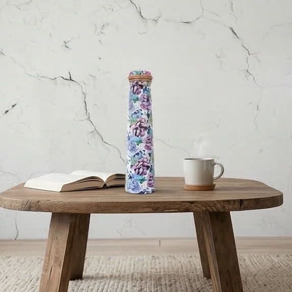 Slim Copper Bottle, 750 ML, Iris Bloom