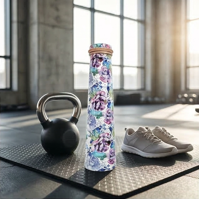 Slim Copper Bottle, 750 ML, Iris Bloom