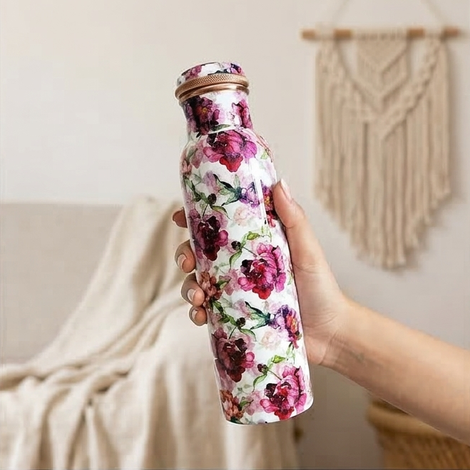 Copper Bottle 950 ml - Country Rose