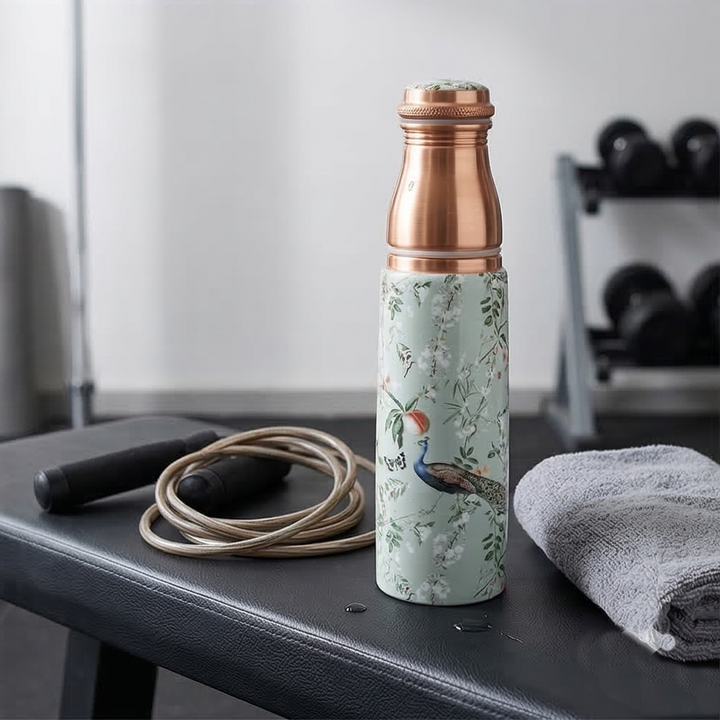 COPPER BOTTLE SET WITH 2 GLASSES, MAYURA