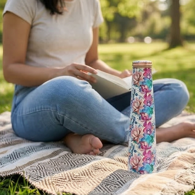 Slim Copper Bottle, 750 ML, Kamalam