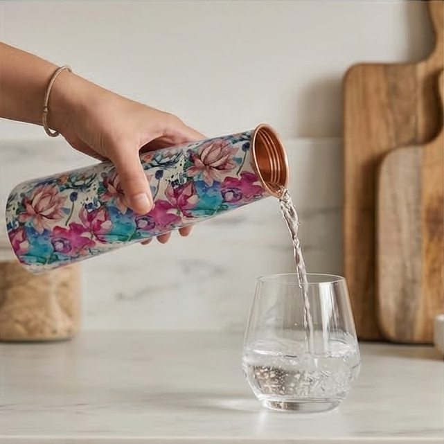 Slim Copper Bottle, 750 ML, Kamalam