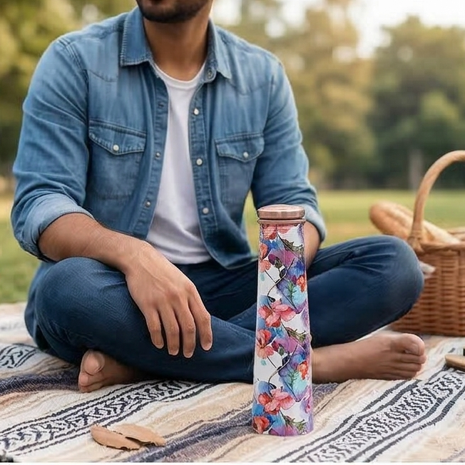 Slim Copper Bottle, 750 ML, Razzle Dazzle