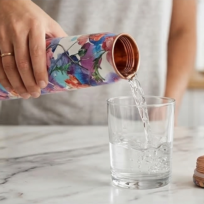 Slim Copper Bottle, 750 ML, Razzle Dazzle