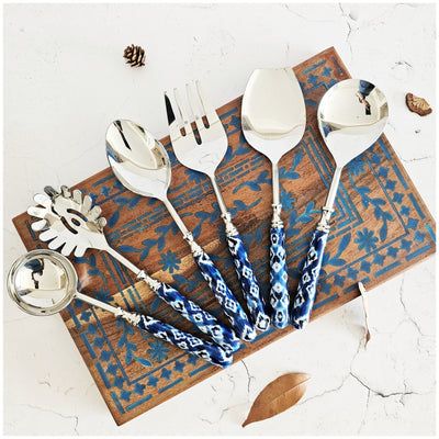 CUTLERY SET - SERVING (Set of 6) - IKAT SHIBORI