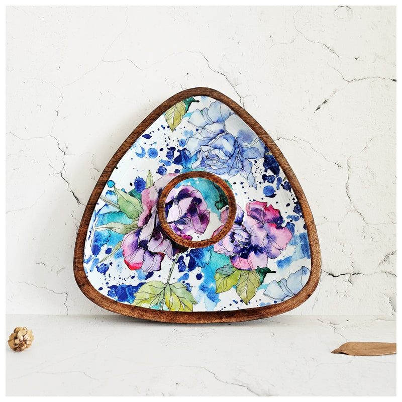 Triangle Dip Dish Platter - Iris Bloom