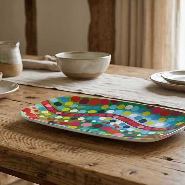 French Bull Platter - Rectangular - 13" - Bindi